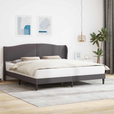 vidaXL Rám postele s čelnou doskou Sivá 180 x 200 cm Umelá koža