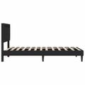 vidaXL Rám postele s LED pásikmi Čierna 90 x 190 cm Umelá koža