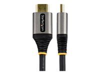 Dolby Vision/Atmos, DTS-HD (HDMM21V5M) - Ultra High Speed - kábel HDMI s ethernetom - HDMI s pínmi (samec) do HDMI s pínmi (samec) - 5 m - tienený - sivá, čierna - pasívny, podpora 4K120Hz, podpora 8K60Hz (7680 x 4320) - pre P/N: 4PORT-8K-HDMI-SWITCH