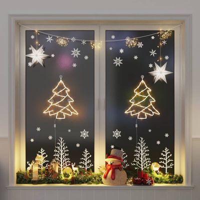 vidaXL Vianočné osvetlenie silueta vianočného stromčeka 2 ks 50 LED