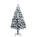 vidaXL Umelý vianočný stromček, zasnežený, zelený 210 cm, PVC