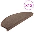 vidaXL Schodové rohože 15 ks 65x24x4 cm kávovo hnedé polkruhové veľké