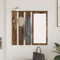 vidaXL Vešiak na stenu Nástenná montáž Tmavý dub 84 x 10 x 80 cm