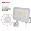 LED reflektor GLARO s pohybovým čidlom, 30 W, biely, IP54, 3000 lm, neutrálna biela