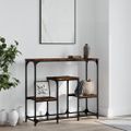 vidaXL Konzolový stolík dymový dub 89,5x28x76 cm kompozitné drevo