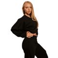 Dámska mikina Cropped Bliss Black - BeastPink, veľkosť L, veľkosť oblečenia L