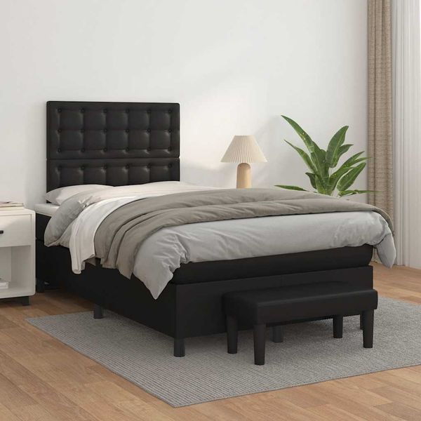 vidaXL Boxspring posteľ s matracom čierna 120x200 cm umelá koža