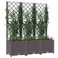 vidaXL Záhradný kvetináč s mriežkou hnedý 120x40x136 cm PP