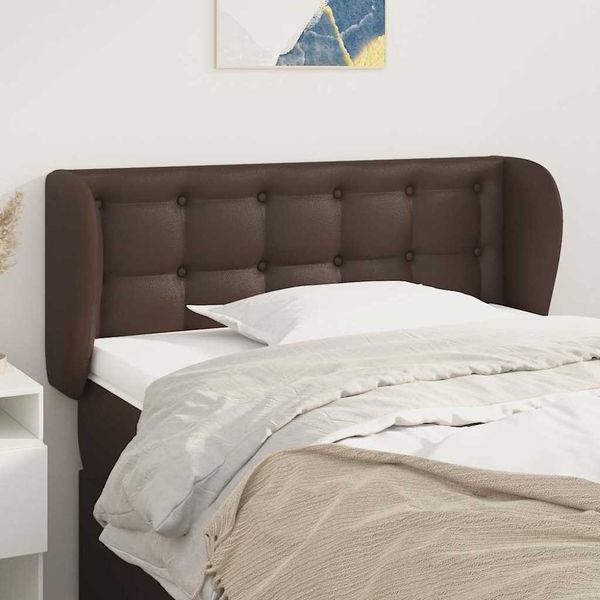 vidaXL Čelo postele so záhybmi hnedé 83x23x78/88 cm umelá koža