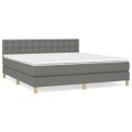 vidaXL Boxspring posteľ s matracom tmavosivá 180x200 cm látka