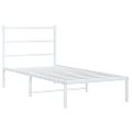 vidaXL Kovový rám postele s čelom biely 90x200 cm