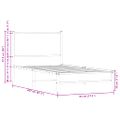vidaXL Kovový posteľný rám bez matraca hnedý dub 90x200 cm