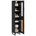 vidaXL Highboard Čierny dub 34,5 x 34 x 180 cm Kompozitné drevo
