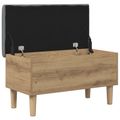 vidaXL Úložná lavička s vankúšom Dub artisan 82 x 42 x 46 cm