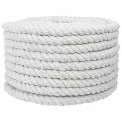 vidaXL Bavlnený povraz 20 mm 100 m Biela 100% bavlna