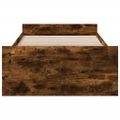 vidaXL Posteľný rám so zásuvkami dymový dub 90x190 cm kompozitné drevo