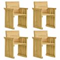 vidaXL 5-dielna záhradná jedálenská súprava s podložkami, borovica