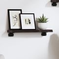 vidaXL Nástenná polica tmavohnedá 40x10x2 cm ošetrený dubový masív