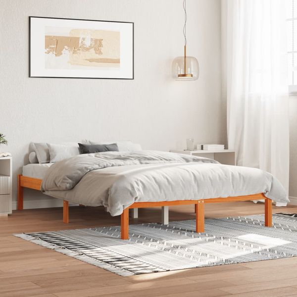 vidaXL Posteľ bez matraca voskovo hnedá 140x190 cm masívna borovica