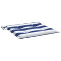 vidaXL Podložky na stoličku 2 ks modro-biele pruhy 50x50x3 cm látka