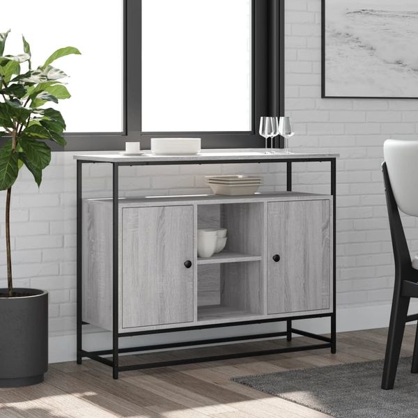 vidaXL Komoda sivá sonoma 100x35x80 cm kompozitné drevo
