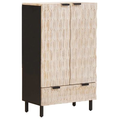 vidaXL Highboard s dverami Biele umývanie dokončenie 60 x 33 x 100 cm