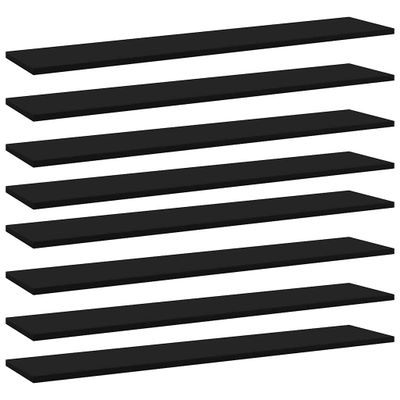 vidaXL Prídavné police 8 ks, čierne 100x20x1,5 cm, drevotrieska