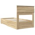 vidaXL Rám postele Sonoma dub a striebro 75 x 190 cm Kompozitné drevo