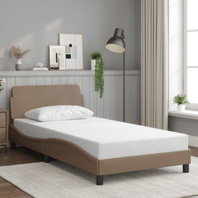 vidaXL Rám postele Dover kapučínový 100x200 cm umelá koža