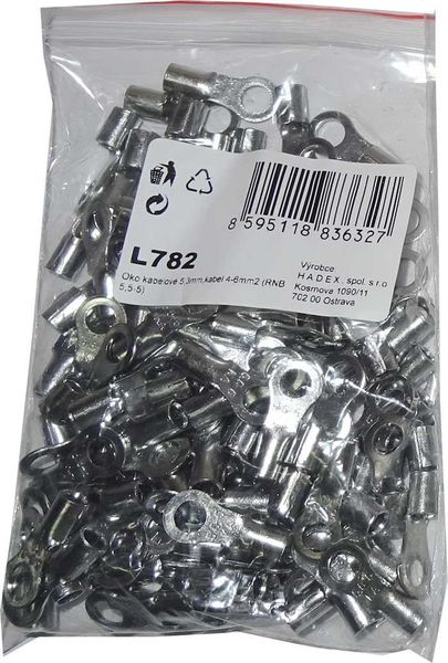 Oko káblové 5,3mm, kábel 4-6mm2 (RNB 5,5-5), balenie 100ks