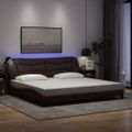 vidaXL Rám postele s LED bez matraca Hvar tmavohnedý 200x200 cm látka