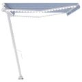 vidaXL Ručne zaťahovacia markíza s LED 500x350 cm modrá a biela