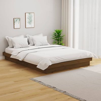 vidaXL Posteľný rám medový drevený masív 120x190 cm malé dvojlôžko