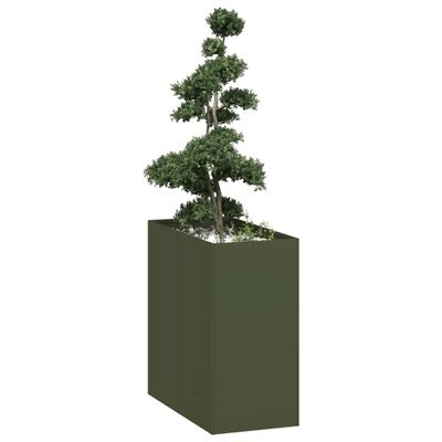 vidaXL Kvetináč olivovozelený 40x80x80 cm oceľ