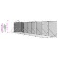 vidaXL Vonkajší koterec pre psov so strechou strieborný 2x14x2,5m oceľ