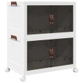 vidaXL stohovateľný úložný box s kolesami 2-poschodový 75L 64x40x76 cm