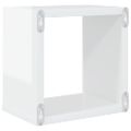 vidaXL Nástenné police 4 ks lesklé biele 22x15x22 cm
