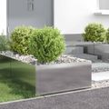 vidaXL Obrubník trávnika 4 ks 60 x 60 x 35 cm Oceľ Strieborná