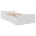 vidaXL Posteľný rám so zásuvkami biely 90x200 cm kompozitné drevo