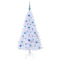 vidaXL Umelý vianočný stromček Biela 150 cm PVC a oceľ