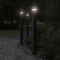 vidaXL Vonkajšie stojace lampy so zásuvkou 3 ks čierne 110 cm hliník