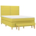 vidaXL Boxspring posteľ s matracom svetlozelená 140x190 cm látka