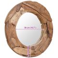 vidaXL Dekoratívne zrkadlo z teakového dreva, 80 cm, okrúhle