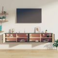 vidaXL Nástenné skrinky 2 ks sivé 80x30x30 cm masívna borovica