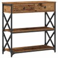 vidaXL Konzolový stôl Staré drevo 75 x 28 x 75 cm