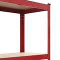 vidaXL Skladovacie regály 2 ks, červené 80x40x160 cm, oceľ a MDF