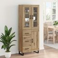 vidaXL Highboard 2 ks Remeselný dub 69,5 x 34 x 180 cm