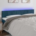 vidaXL Čelo postele s LED tmavomodré 180x5x78/88 cm zamat