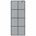 vidaXL Stena walk-in sprchy Čierna 80 x 195 cm tvrdené sklo
