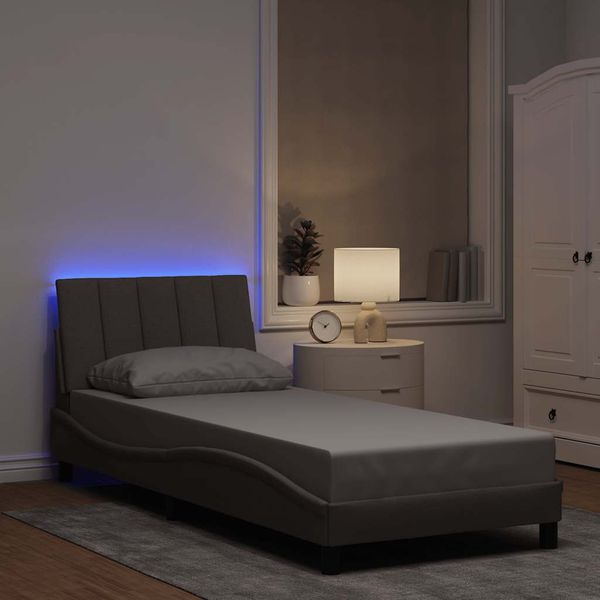 vidaXL Rám postele bez matraca Hanko Taupe 90x200cm Látka